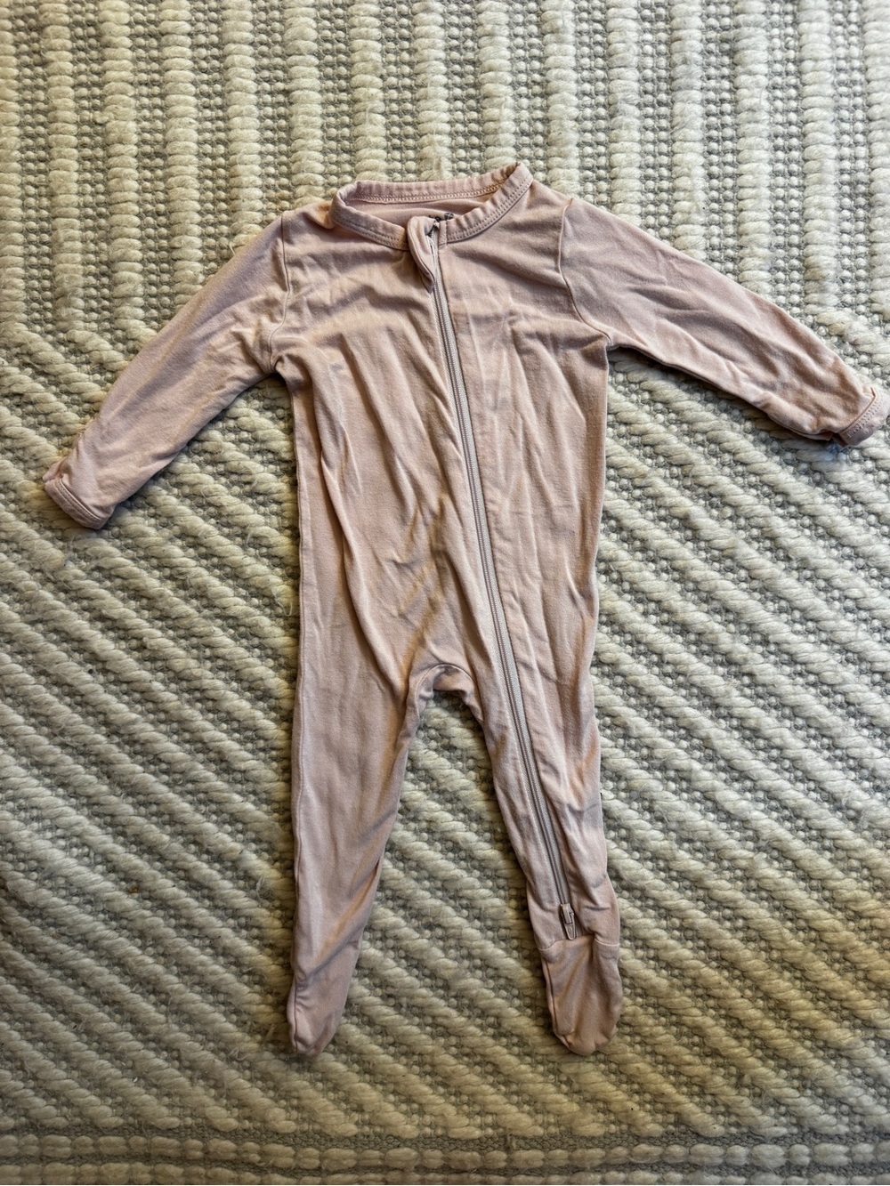 Kyte BABY Blush Pink Footed One-Piece with Front Zipper